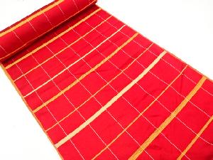 アンティーク　格子模様織出し雨コート地反物